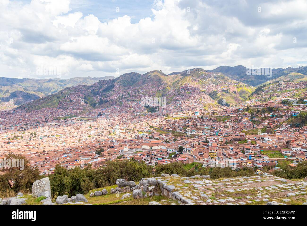 Vista panoramica della città di Cuzco. Perù Foto Stock