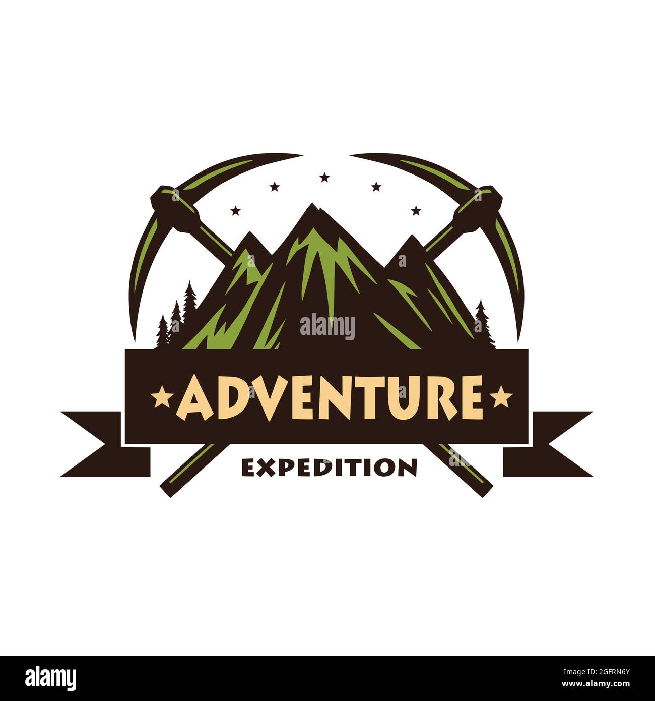 Mountain Climbing Adventure Logo Vector Illustrazione Vettoriale