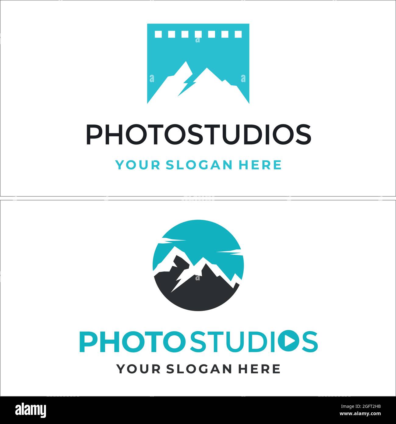 Fotografia per esterni film maker logo design vettore Illustrazione Vettoriale