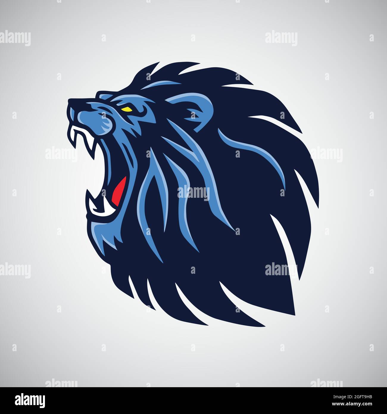 Logo icona Lion Roaring Mascot Vector Illustrazione Vettoriale