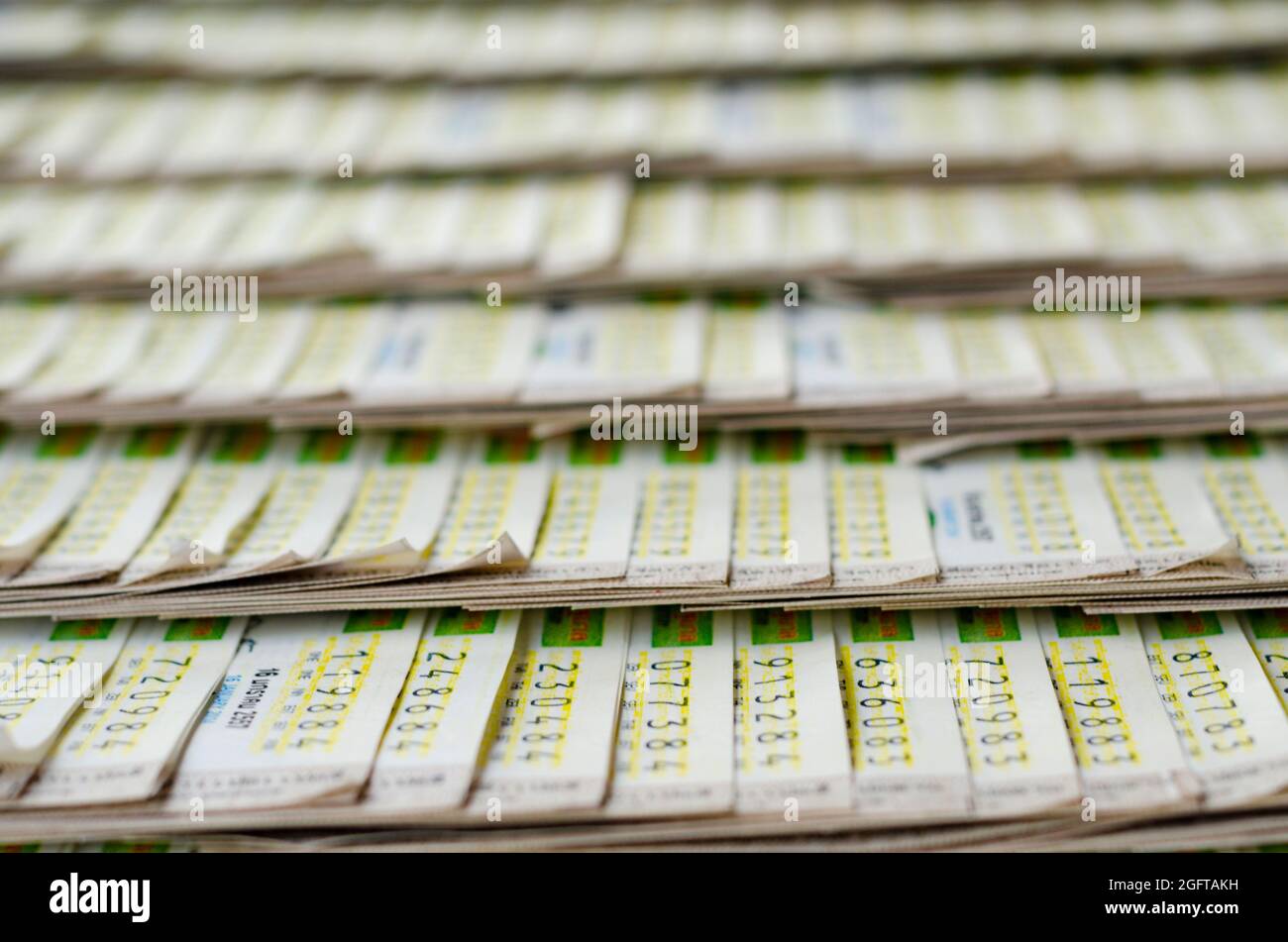 Biglietti per la lotteria thailandese in vendita a Bangkok, Thailandia Foto Stock