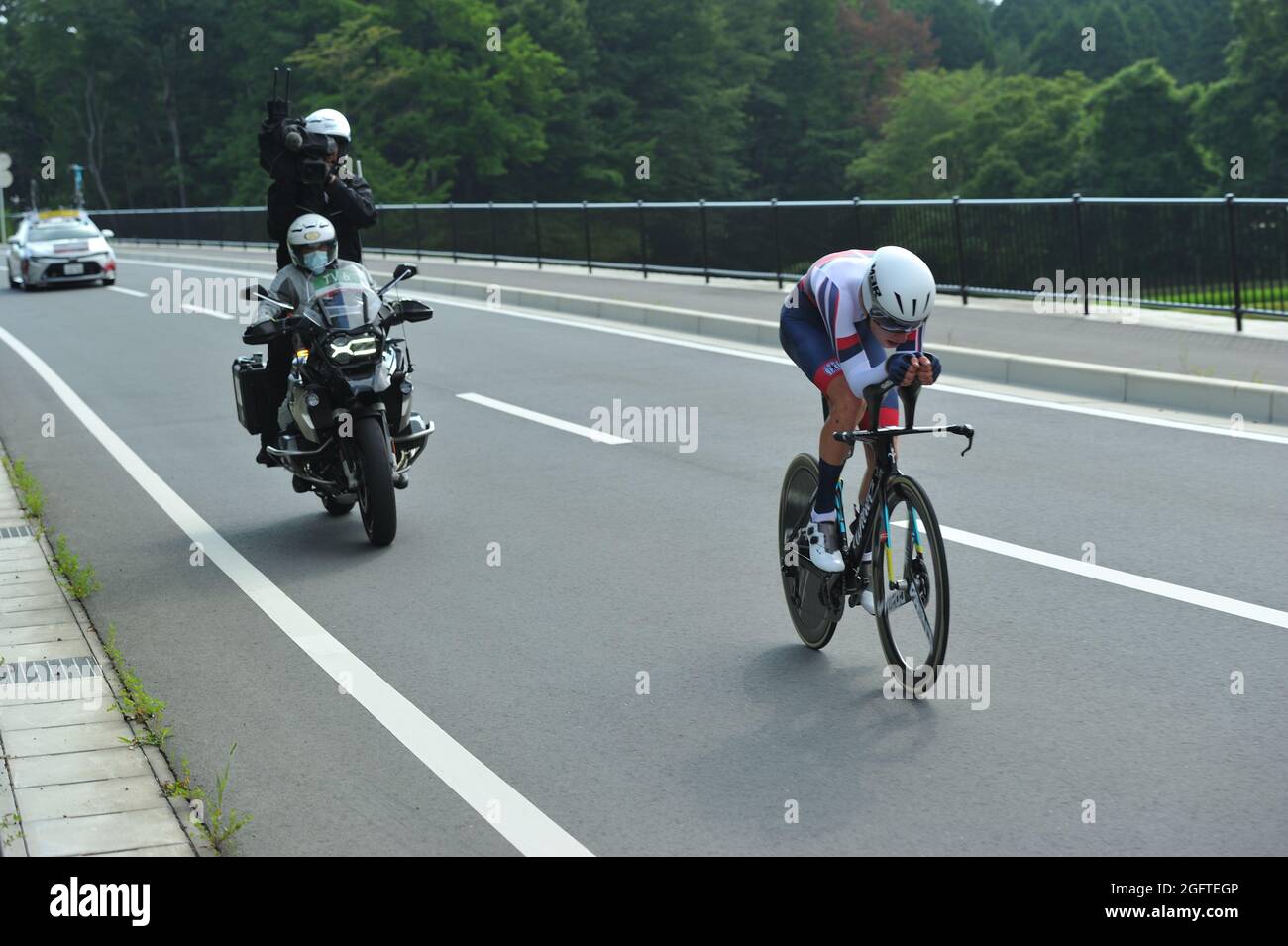 Shizuoka, Giappone. 28 luglio 2021. Aleksandr Vlasov (ROC) Ciclismo : prova individuale degli uomini durante i Giochi Olimpici di Tokyo 2020 a Shizuoka, Giappone . Credit: Masahiro Tsurugi/AFLO/Alamy Live News Foto Stock