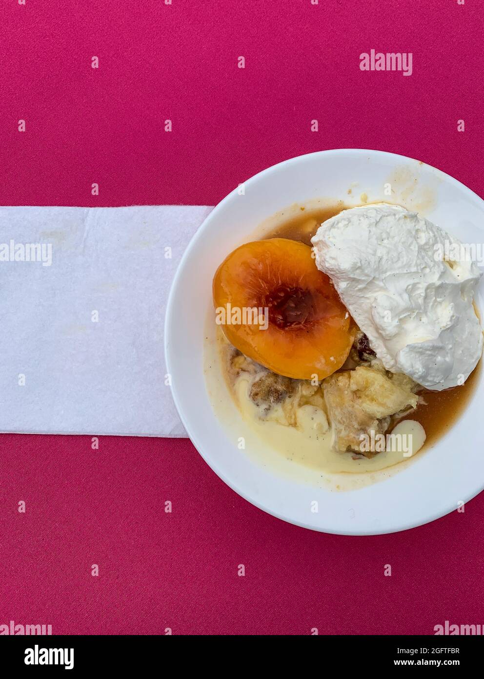 West Virginia, Pan Pudding e Peach Dessert. Foto Stock