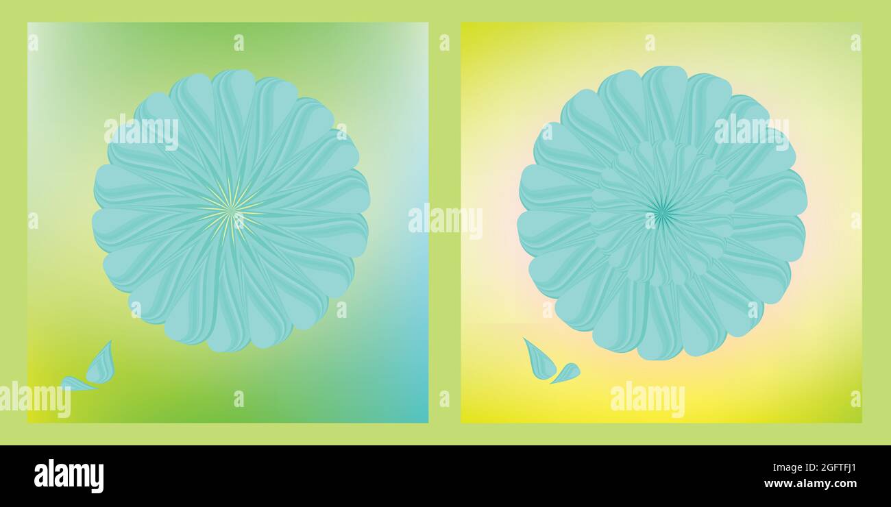 Set di flora naturale girasole pianta icona elemento fiocchi di neve disegno arte modello moderno senza giunture sfondo astratto carta da parati illustrazione vettoriale Illustrazione Vettoriale