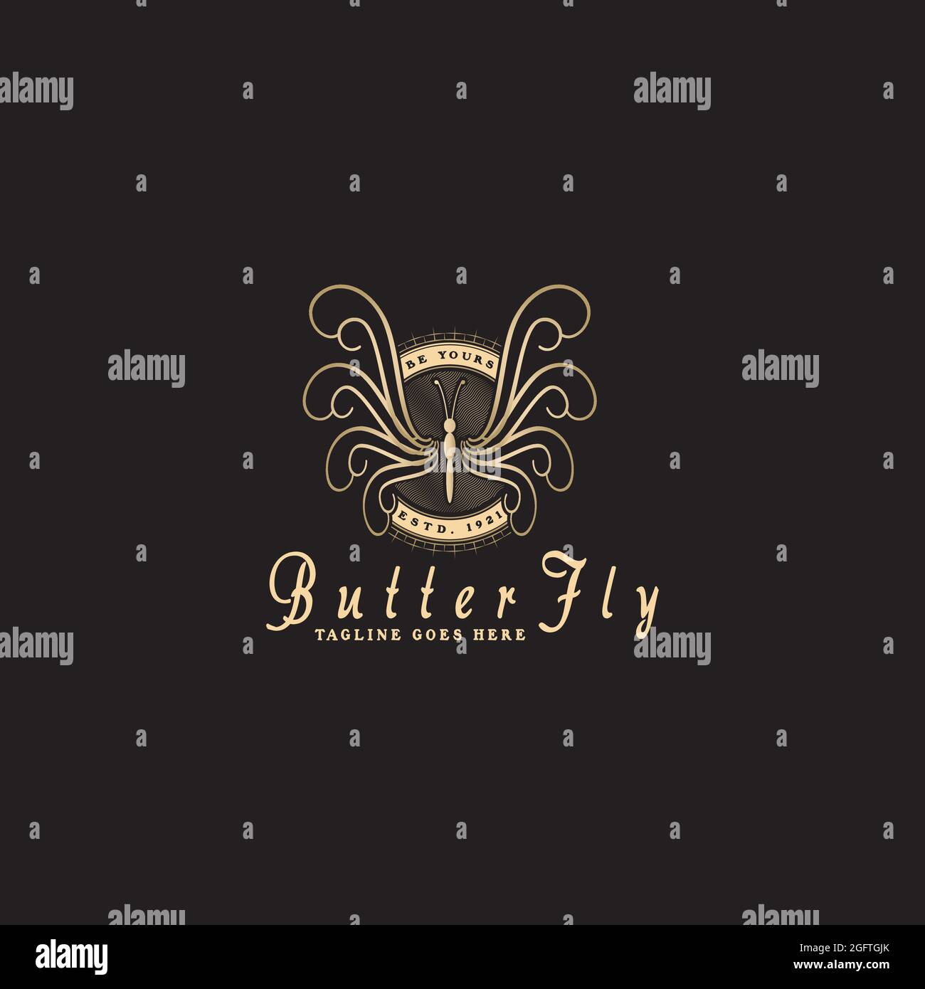 Beauty Butterfly Logo ispirazione Illustrazione Vettoriale