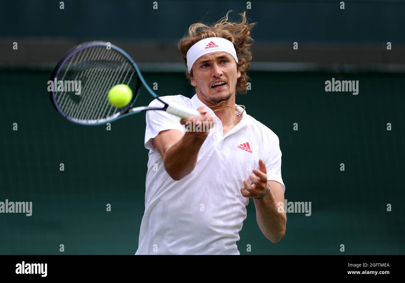 Foto d'archivio del 05-07-2021 di Alexander Zverev. Data di emissione: Venerdì 27 agosto 2021. Foto Stock