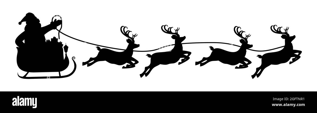 Slitta trainata da renne di babbo natale slitta Foto e Immagini Stock