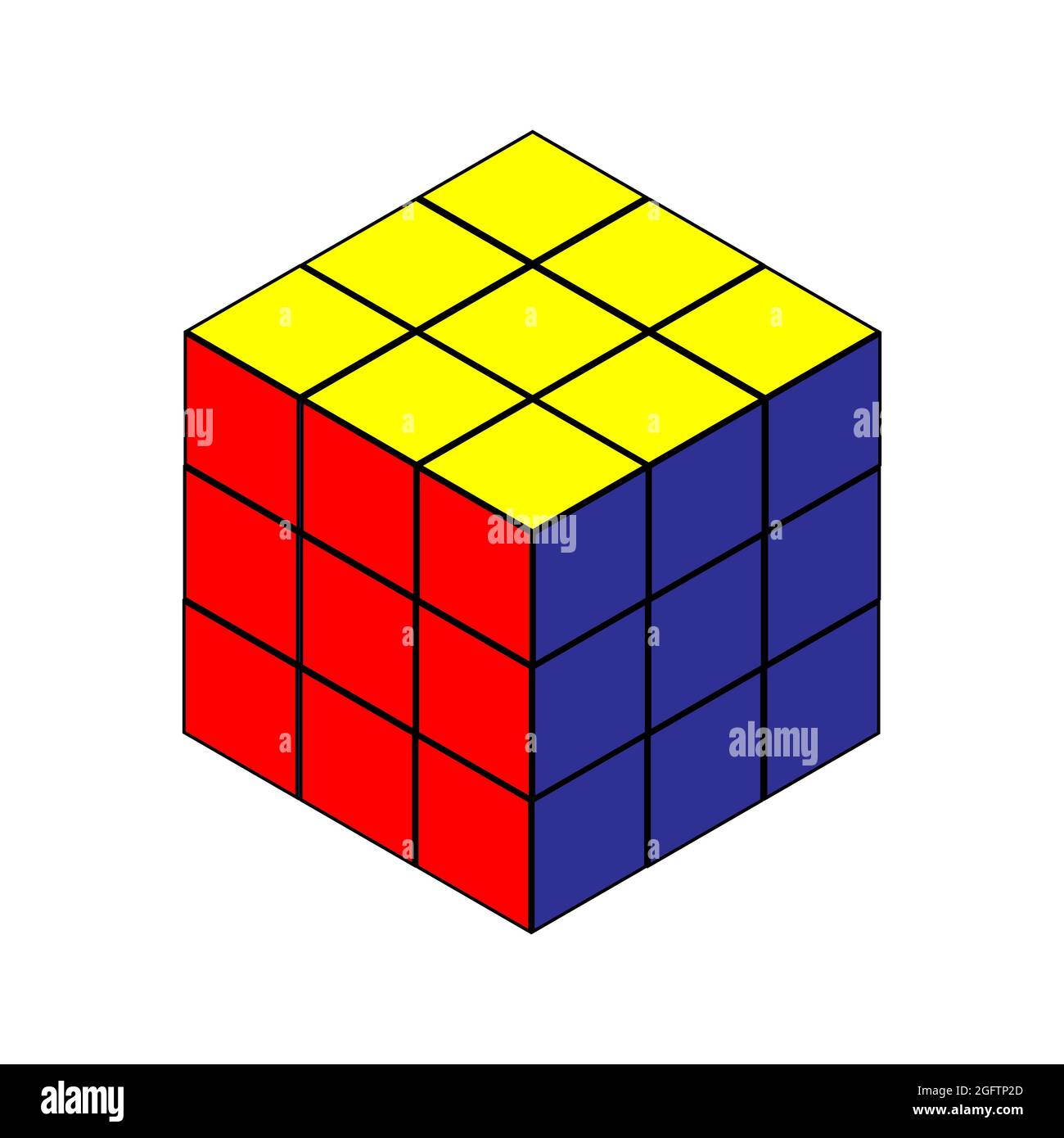 Vinnytsia, Ucraina - 23 agosto 2021. Illustrazione vettoriale del cubo di Rubik isolato su sfondo bianco Illustrazione Vettoriale