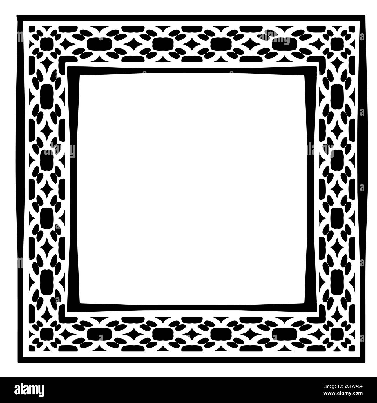 Cornici decorative line art per template di design. Elemento elegante per  il design in stile orientale, posto per il testo. Contorno nero bordo  floreale. Vettore Lace Immagine e Vettoriale - Alamy