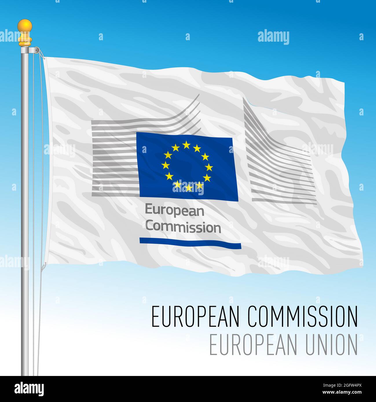 Bandiera della Commissione europea, istituzione dell'Unione europea, illustrazione vettoriale Illustrazione Vettoriale