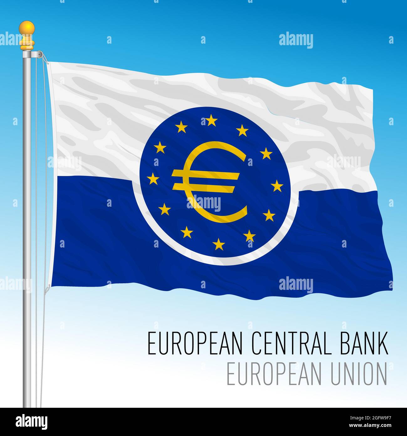BCE, bandiera della Banca centrale europea, Francoforte, illustrazione vettoriale Illustrazione Vettoriale