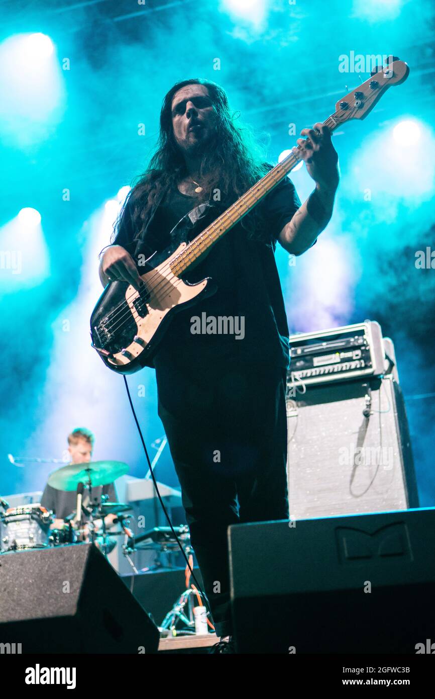 Torino Italia. 26 agosto 2021. La band inglese post-punk DRY CLEANING si esibisce dal vivo sul palco allo spazio 211 durante il 'todays Festival 2021'. Foto Stock