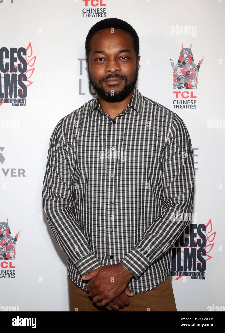 Hollywood, CA. 26 agosto 2021. Andrew Onochie all'Arte della protesta al 24th Annual Dances with Films Film Festival il 26 agosto 2021 al TCL Chinese Theatre di Hollywood, California. Credit: Faye Sadou/Media Punch/Alamy Live News Foto Stock