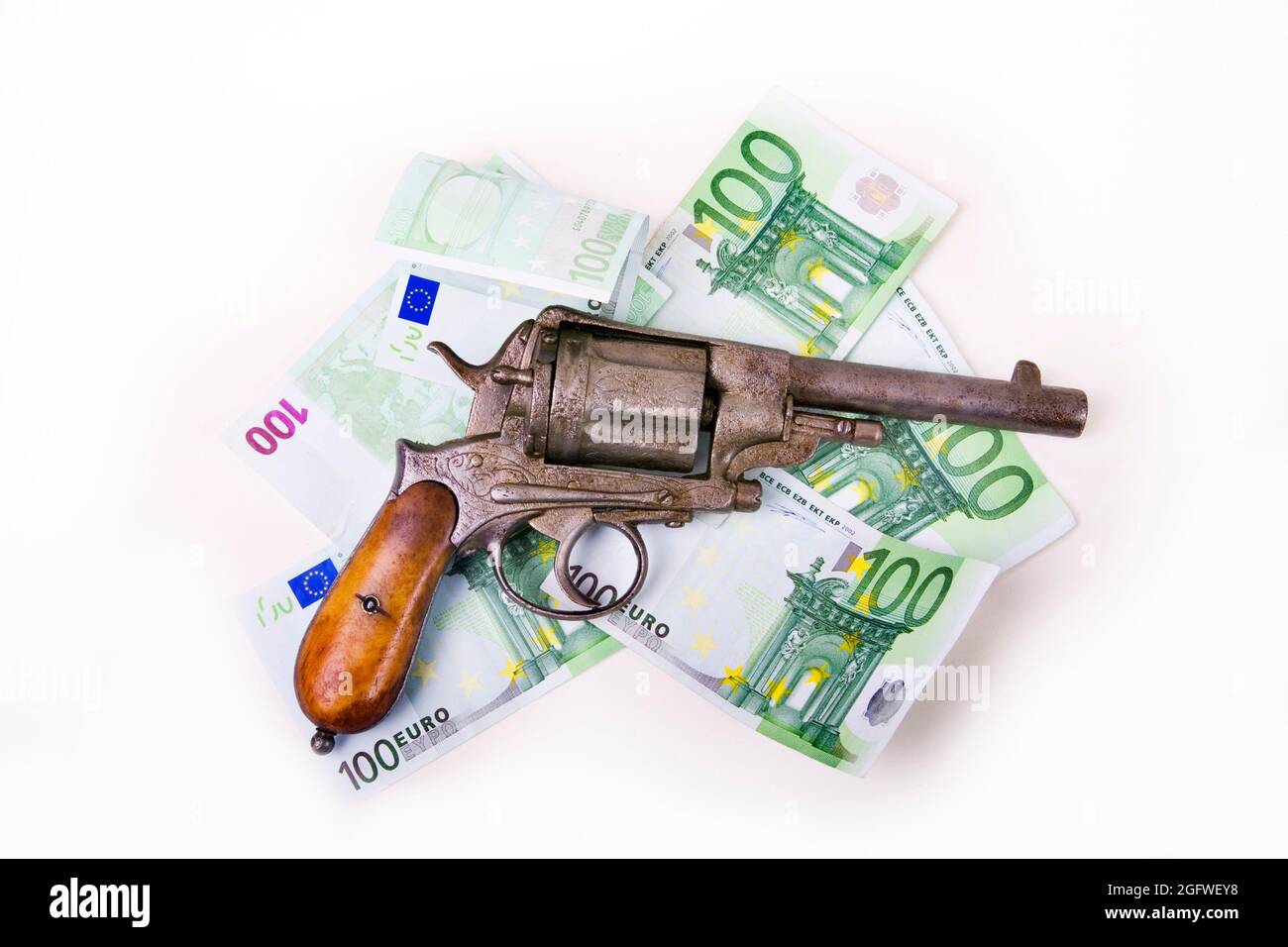 revolver e note bancarie Foto Stock