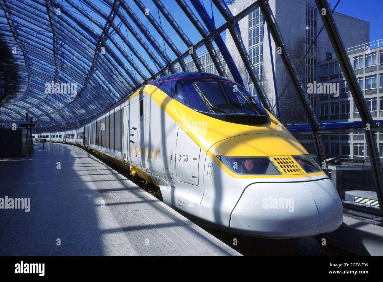 Treno Eurostar a Waterloo Station, Regno Unito, Inghilterra, Londra Foto Stock