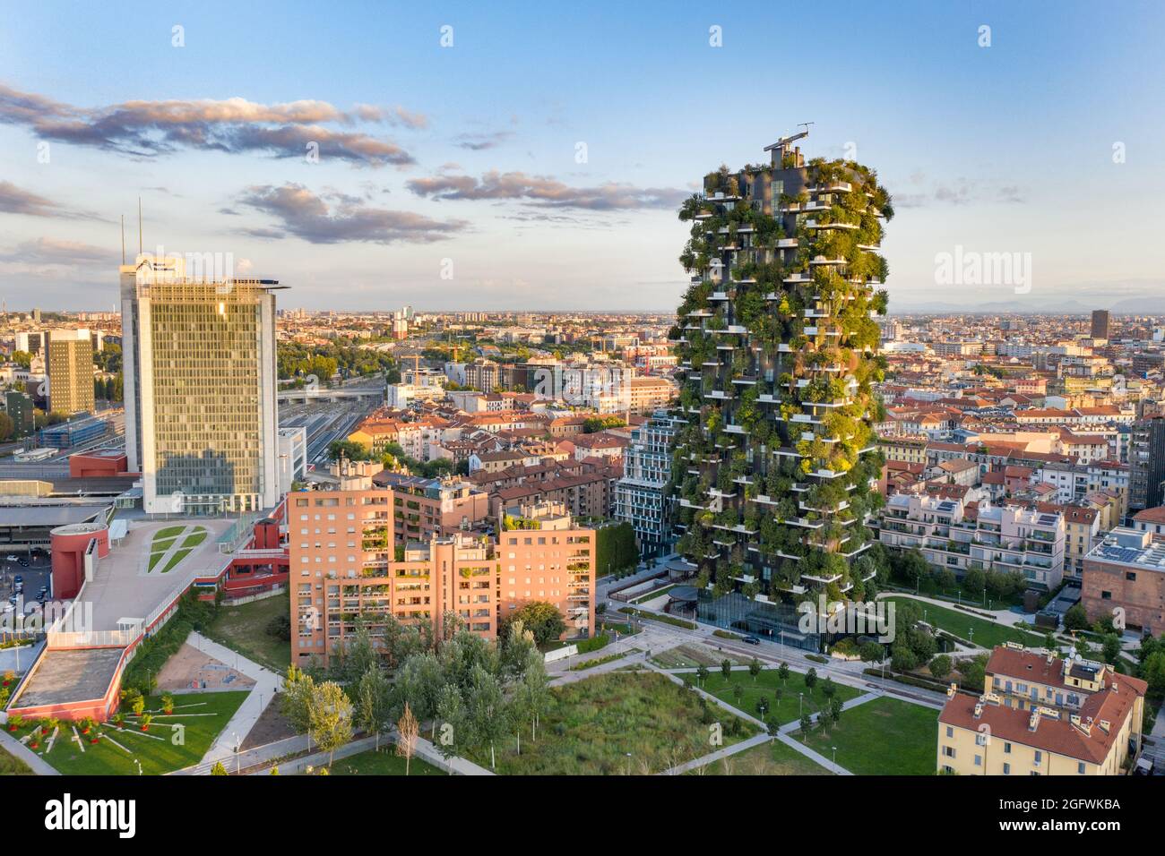 Vista panoramica di Milano Foto Stock