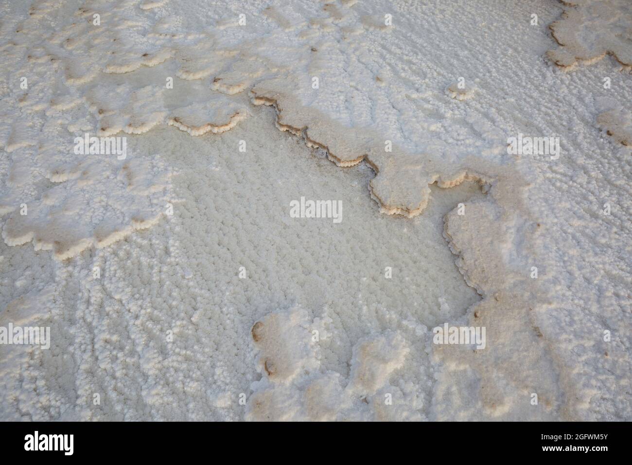 Danakil Depression lago salato e miniere nella regione Afar dell'Etiopia, conosciuta come uno dei luoghi più caldi della terra. Foto Stock