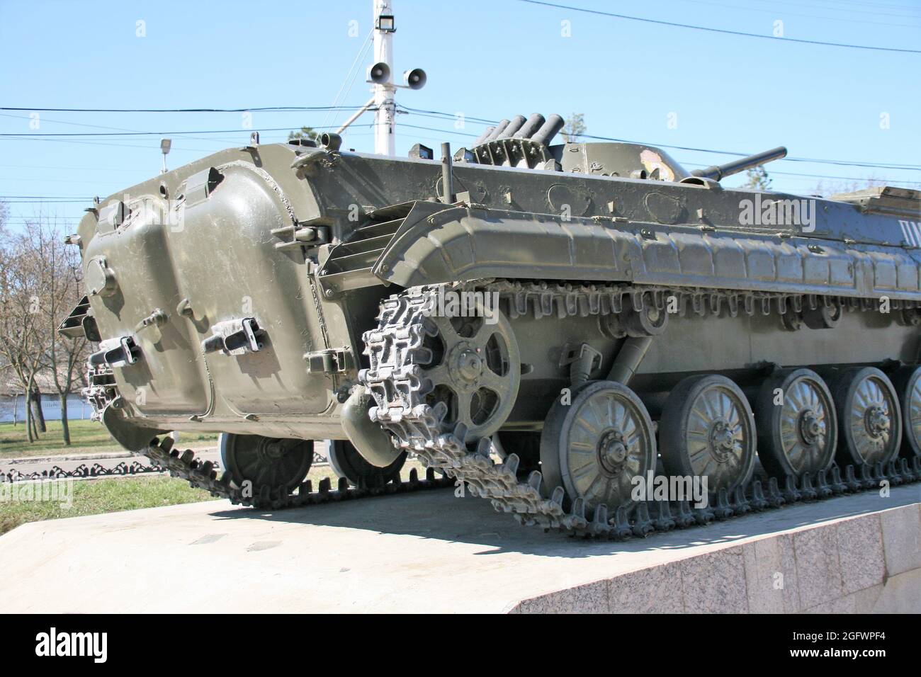 I carri armati sono monumenti a Tiraspol Foto Stock