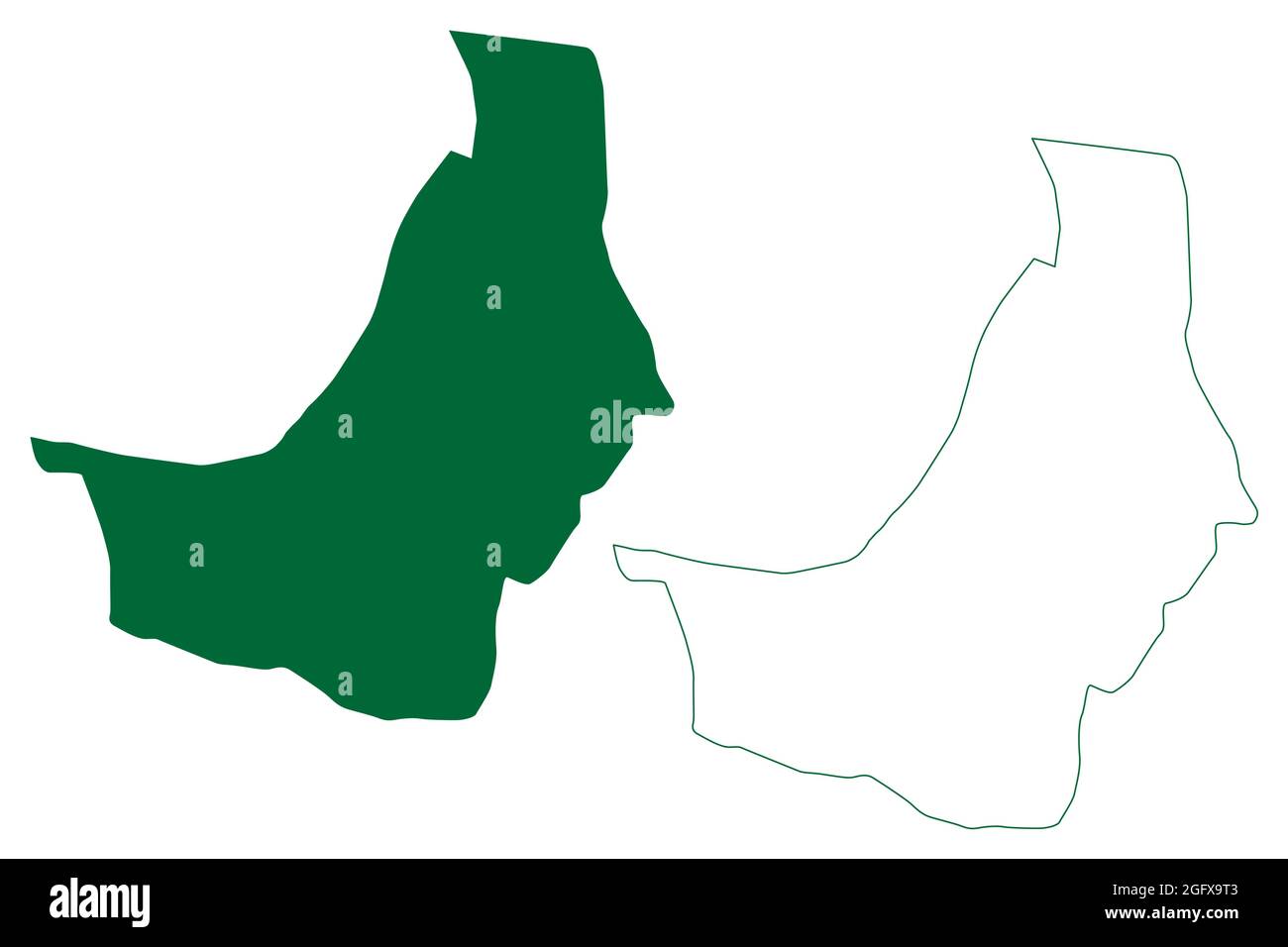 Distretto di Kolkata (Stato del Bengala Occidentale, Repubblica dell'India) illustrazione vettoriale della mappa, tracciato di scricbble Maldah o Calcutta mappa Illustrazione Vettoriale