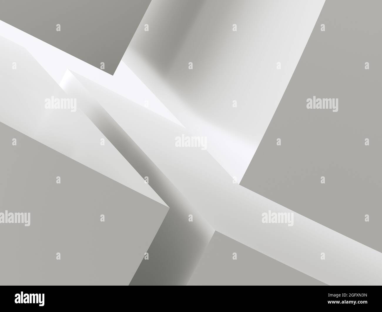 Sfondo geometrico bianco astratto, elementi di design minimal utili per sfondi o sfondo. illustrazione del rendering 3d Foto Stock
