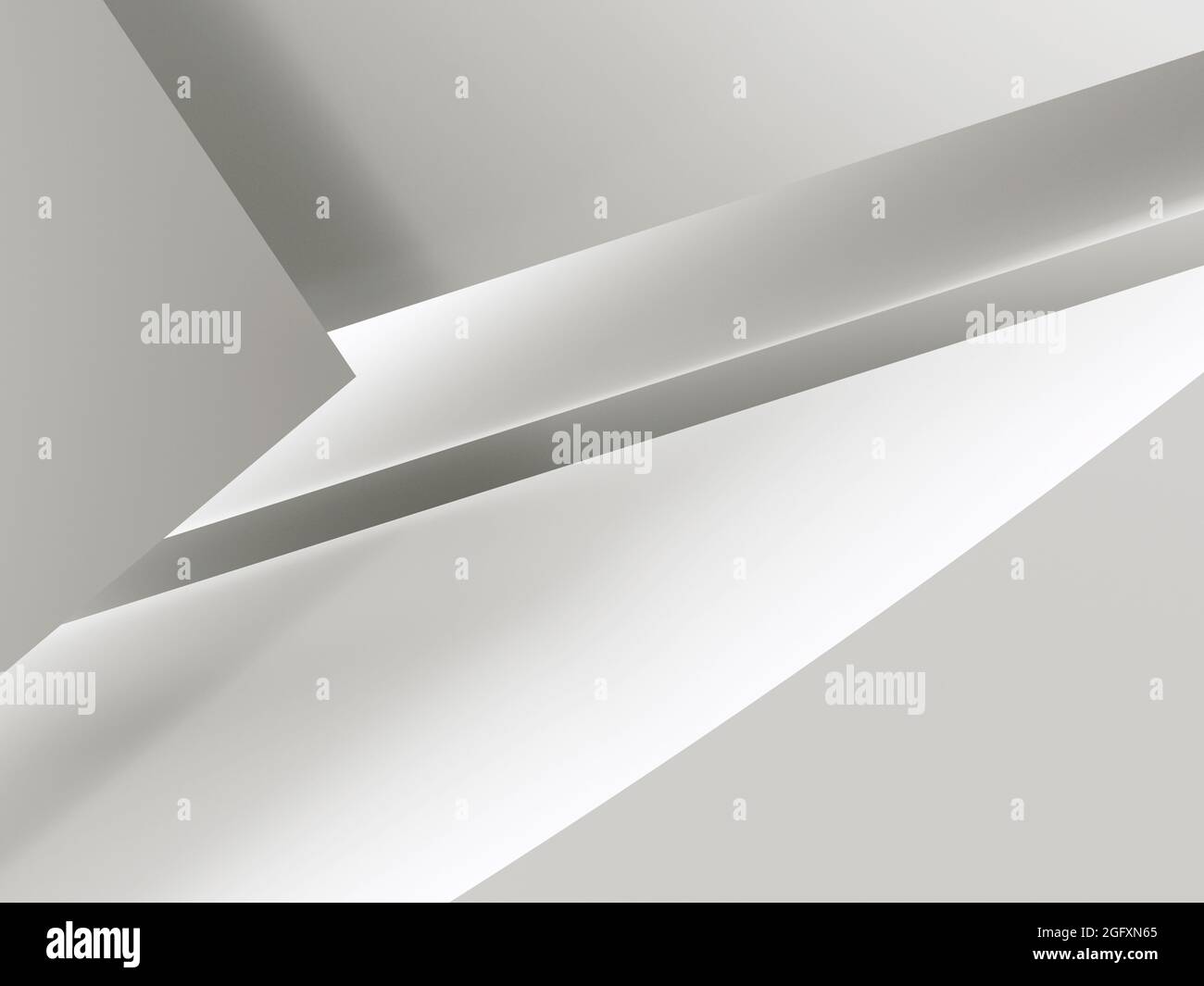 Sfondo geometrico bianco, elementi astratti di design minimal utili per sfondi. illustrazione del rendering 3d Foto Stock