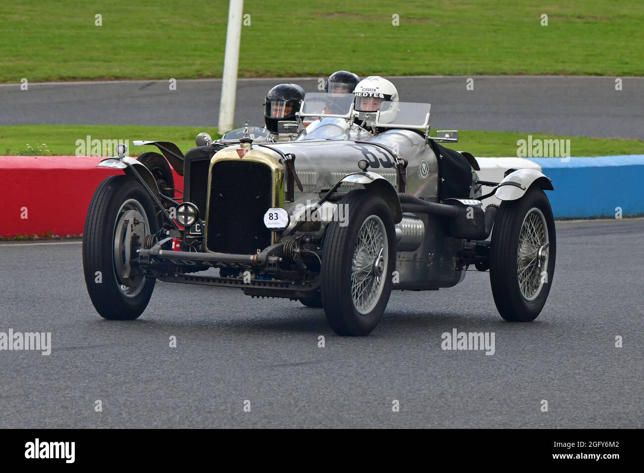Jeffrey Edwards, Alvis Silver Eagle, Mallory Park Trophy Race, VSCC Specials, Bob Gerard Memorial Trophy Races Meeting, VSCC Formula Vintage, Mallory Foto Stock