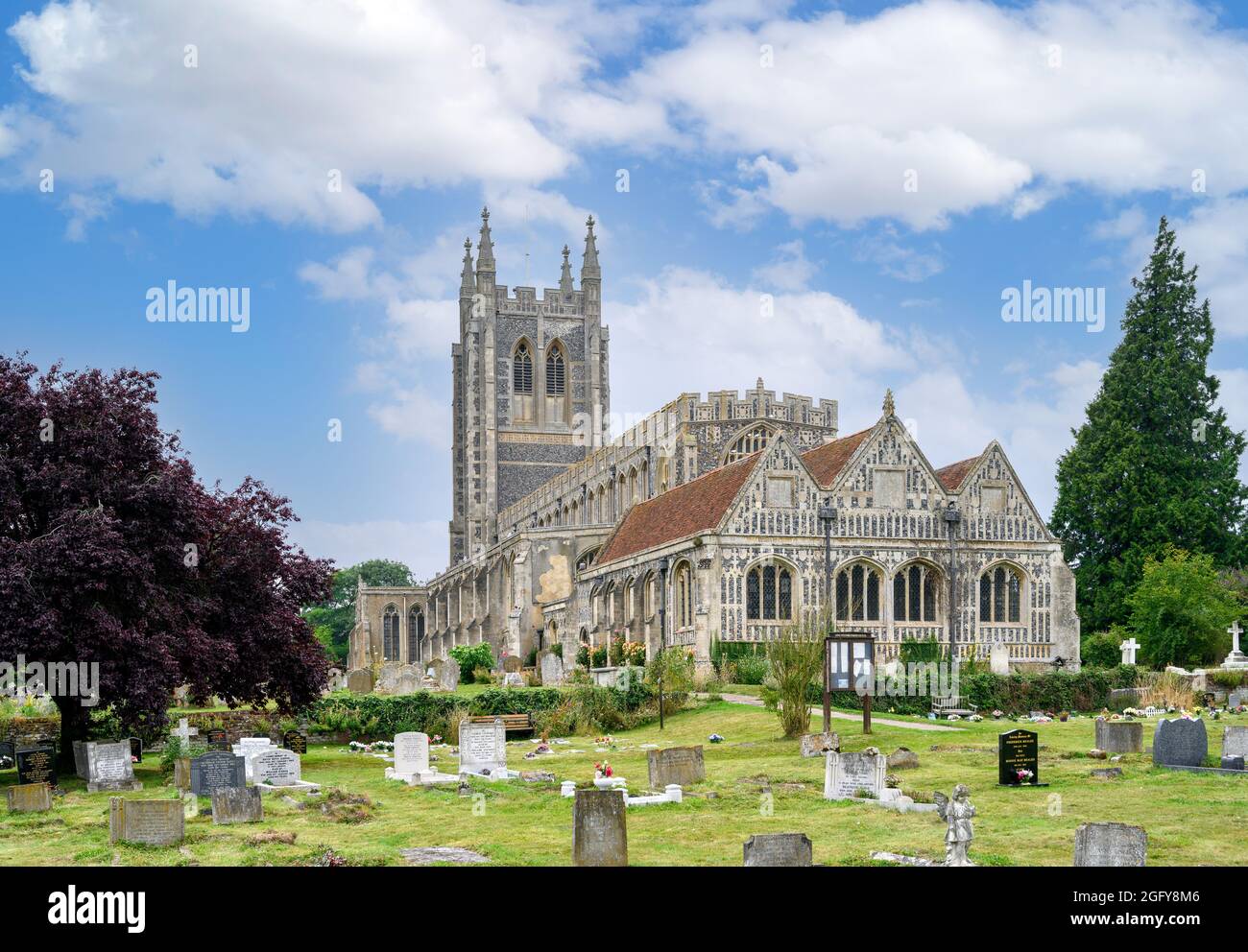 Chiesa della Santissima Trinità, Long Melford, Suffolk, East Anglia, Inghilterra, REGNO UNITO Foto Stock