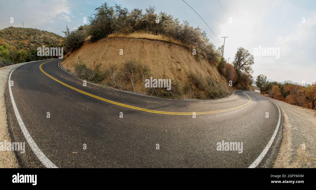 Le immagini multiple delle piante burnable tagliate dagli equipaggi di Cedar Fire attendono il prelievo su strada lungo l'autostrada 155 nella foresta nazionale di Sequoia vicino alla comunità di alta Sierra, CA, lunedì 22 agosto 2016. USDA Foto Illustrazione di Lance Cheung. Per ulteriori informazioni si veda: www.usda.gov www.fs.fed.us @usda @Forestservice Video il cuore di un pompiere https://youtu.be/QxJFIfkOQLY Foto Stock