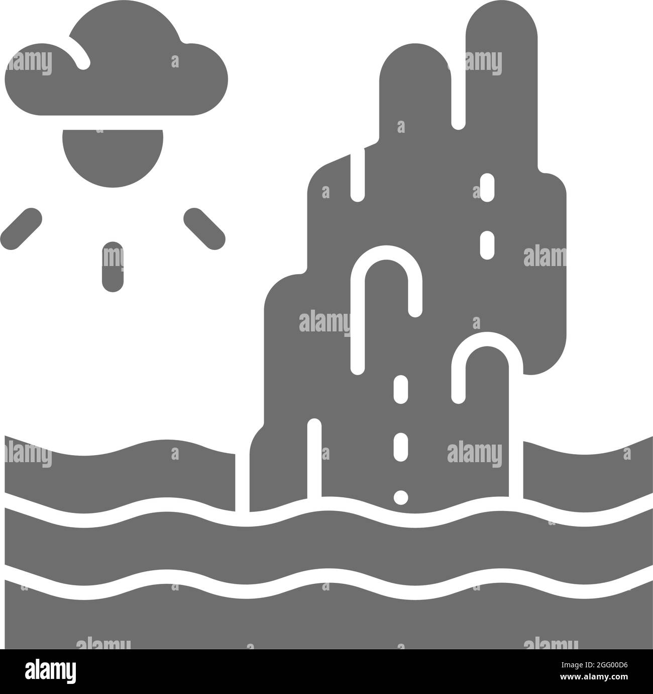 Koh Tapu Rock, James Bond Island, icona grigia della Thailandia. Illustrazione Vettoriale