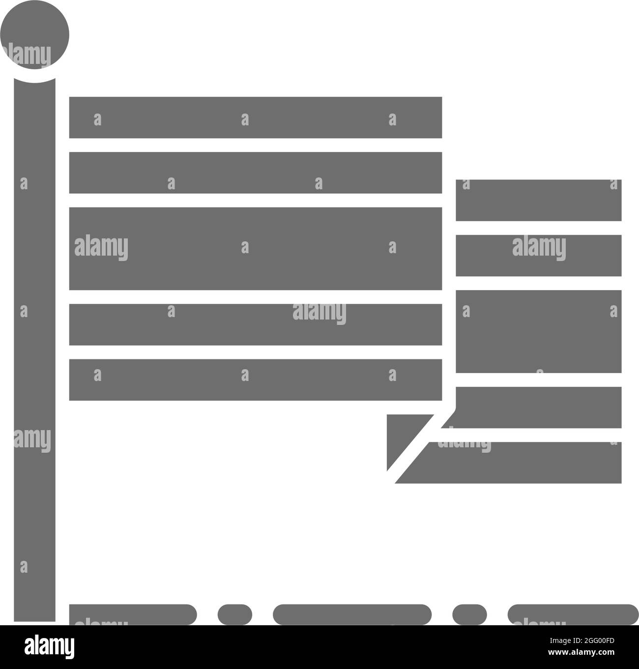 Bandiera della Thailandia icona grigia. Isolato su sfondo bianco Illustrazione Vettoriale