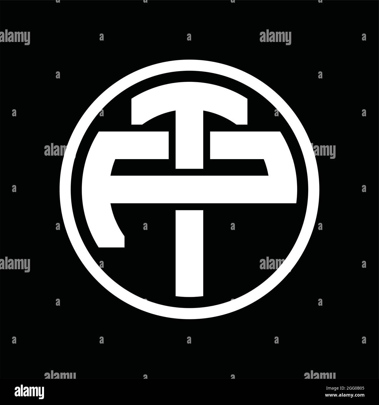 Logo TP monogramma con modello vintage sovrapposto Illustrazione Vettoriale