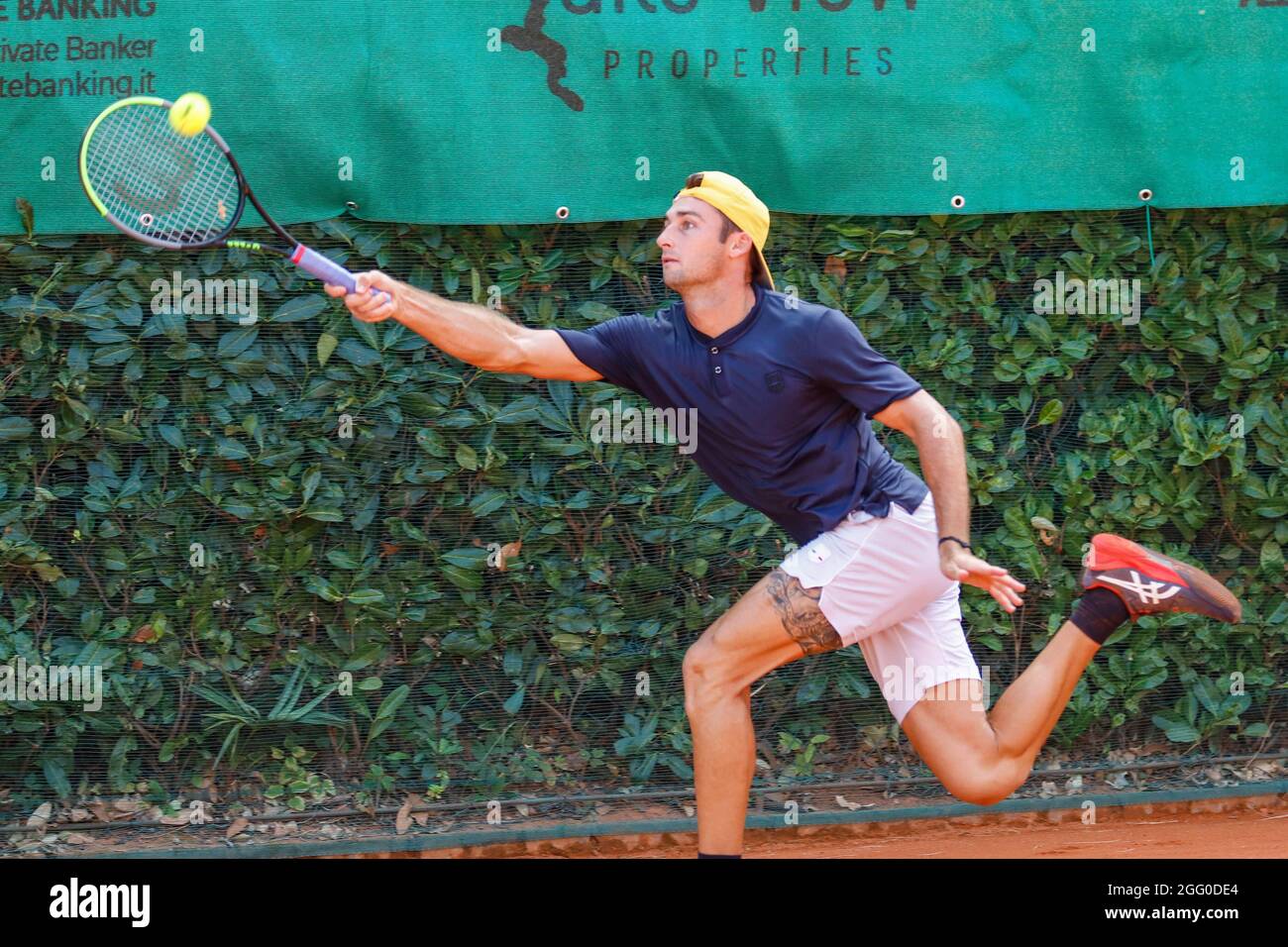 Christian Langmo dagli USA durante la Lesa Cup 2021 - ITF, Tennis Internationals a Lesa (NO), Italia, Agosto 27 2021 Foto Stock