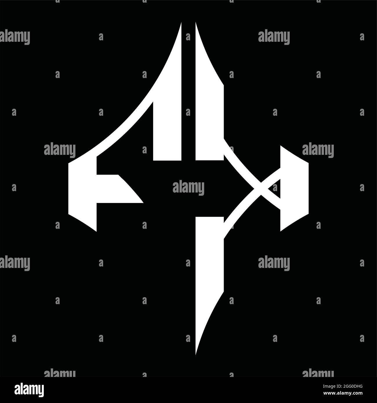 Monogramma con logo FK con modello vintage sovrapposto Illustrazione Vettoriale