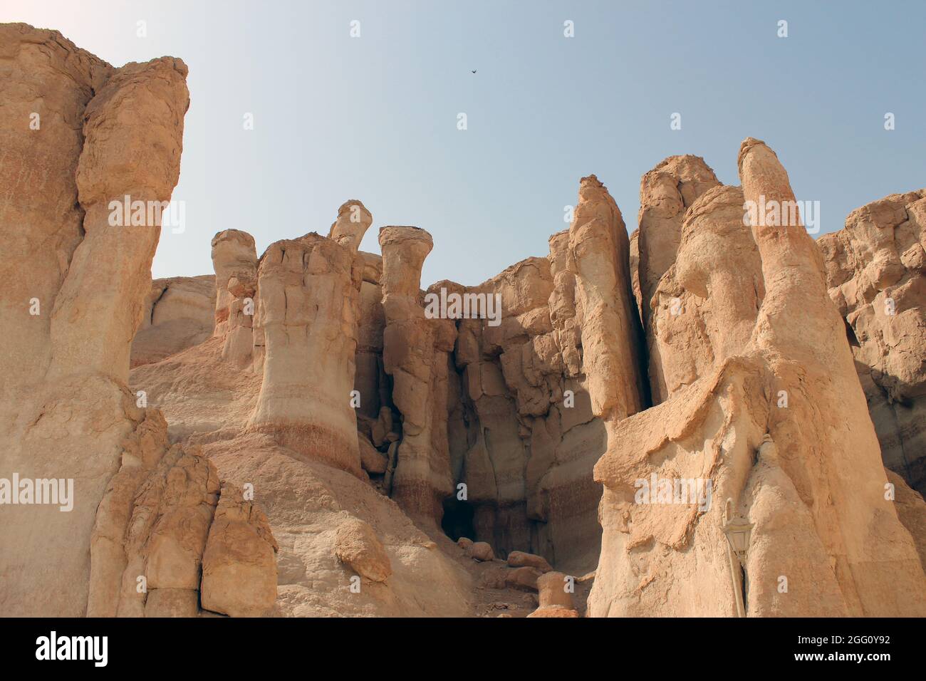 Al-Qarah montagna situata in al-ahsa nella provincia orientale, Arabia Saudita. Questa montagna è stata registrata nella lista del centro patrimonio mondiale dell'UNESCO at2018 Foto Stock