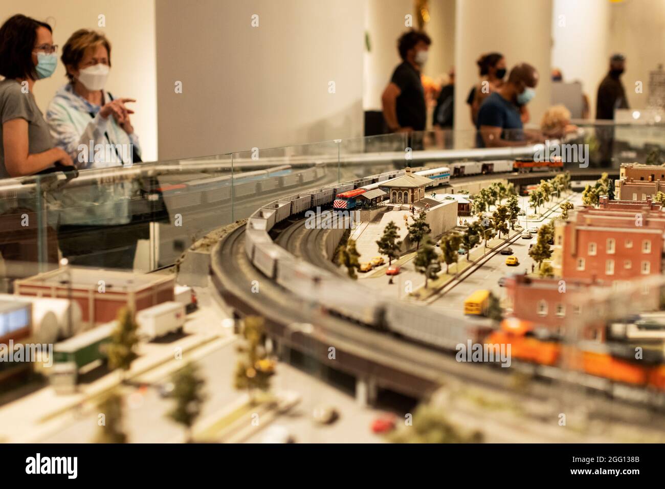 La mostra del modello Great Train Story al Museum of Science and Industry di Chicago, Illinois, USA. Foto Stock
