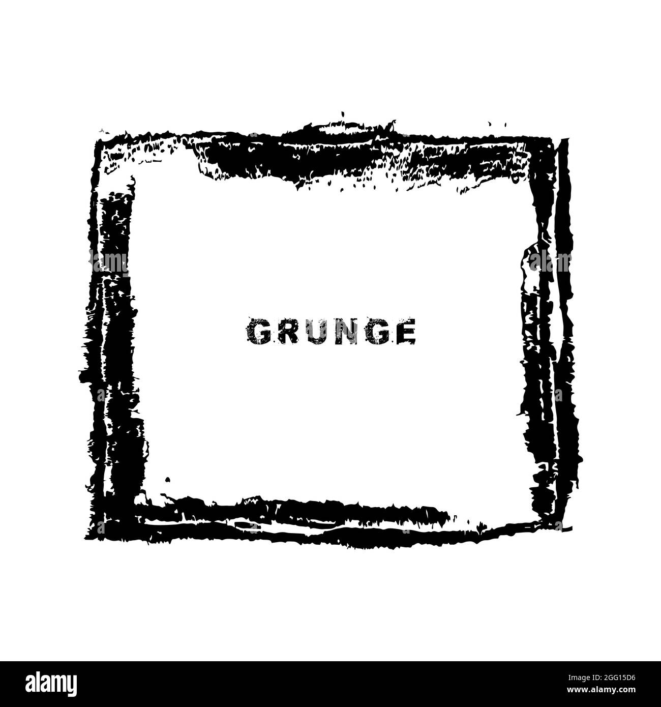 Cornice nera grunge stressata bordo. Polvere sovrapposizione grana distress. Forma bianca polverosa per striscioni, logo, icone, badge, emblemi, etichette Illustrazione Vettoriale