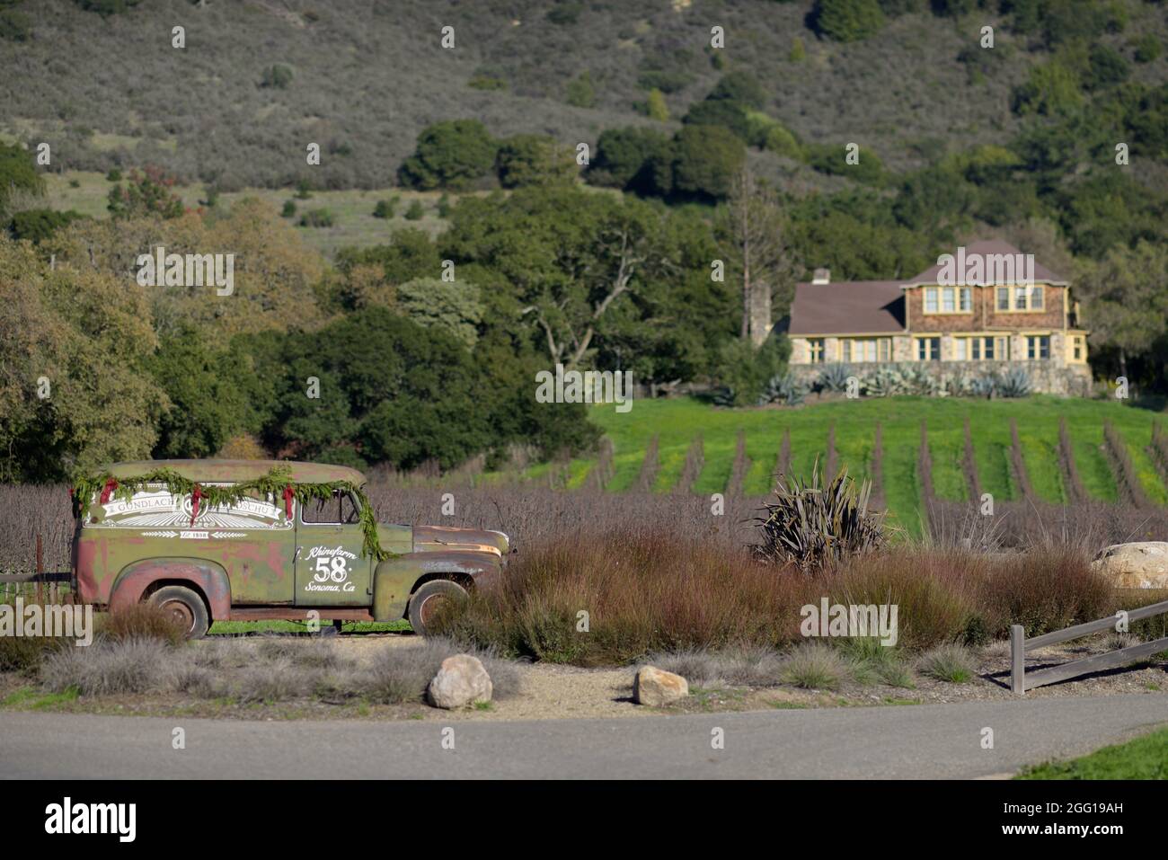 La Gundlach Bundschu Winery, la più antica azienda vinicola della California a conduzione familiare (1858), Sonoma CA Foto Stock