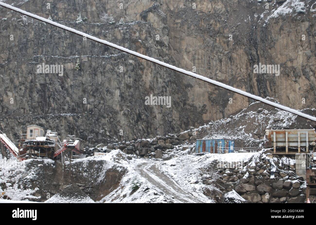 Cava di roccia e ghiaia Foto Stock