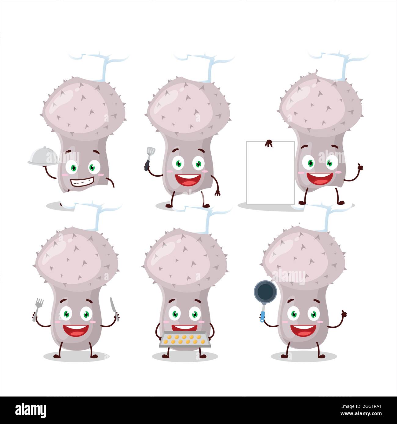 Personaggio cartoon di palla a volo con varie emoticon dello chef. Illustrazione vettoriale Illustrazione Vettoriale