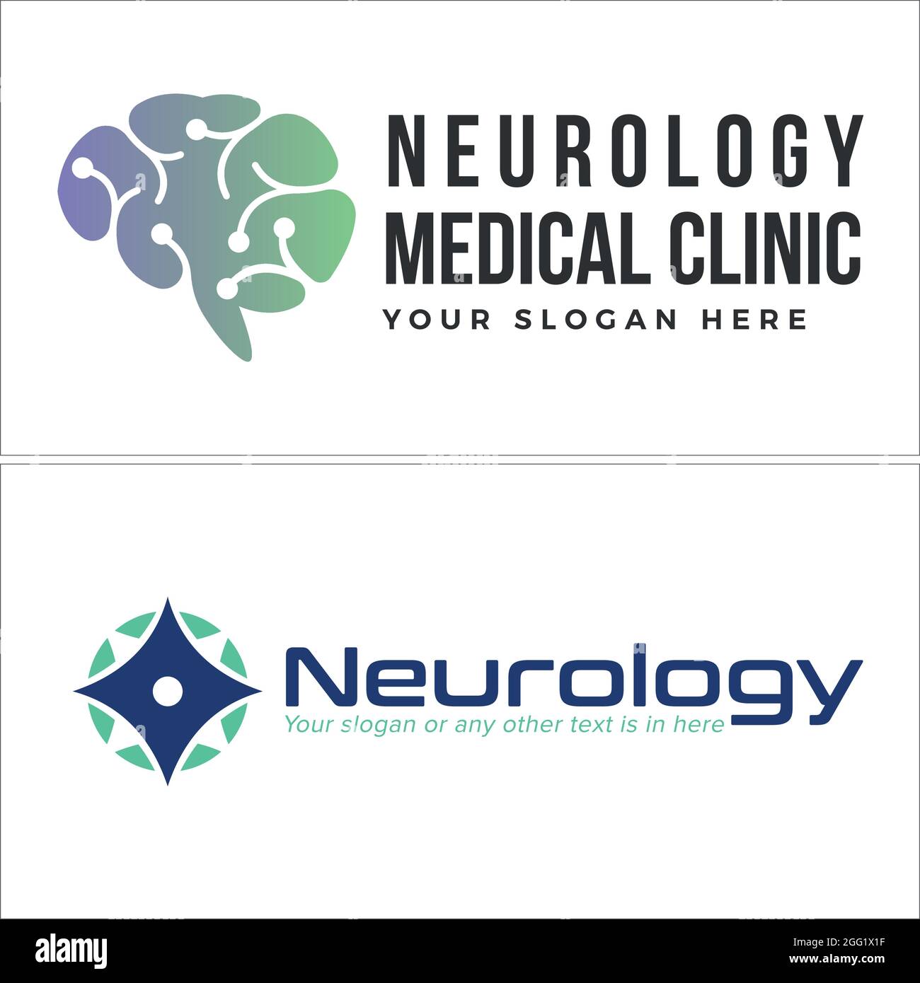 Neurologia farmaceutica consulenza clinica logo design Illustrazione Vettoriale