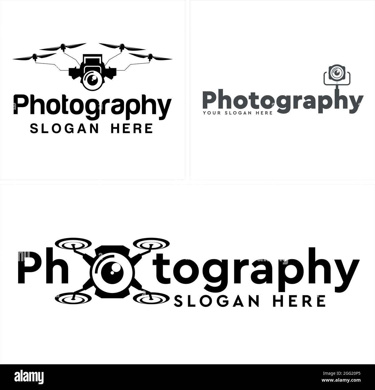 Tecnologia drone logo digitale icona vettore combinazione design Illustrazione Vettoriale