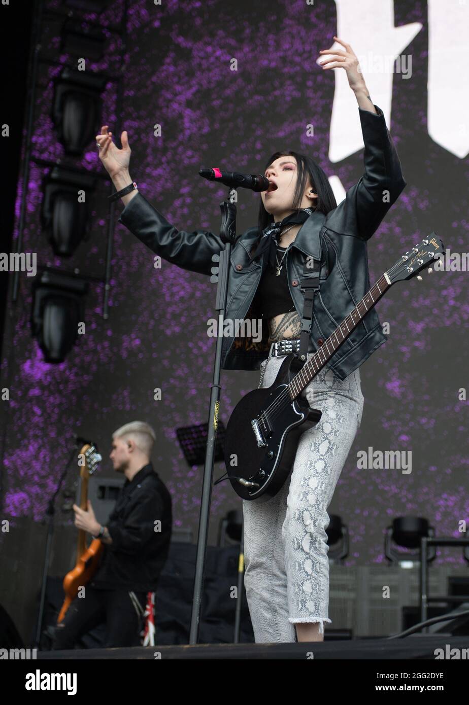 Leeds, Regno Unito, 27 agosto 2021. Foto Han Mee of Hot Milk al Leeds Festival. Credit Katja Ogrin/Alamy Foto Stock