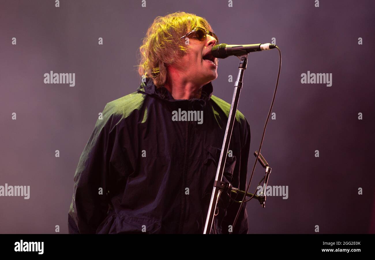 Leeds, Regno Unito, 27 agosto 2021. Foto Liam Gallagher al Leeds Festival. Credit Katja Ogrin/Alamy Foto Stock