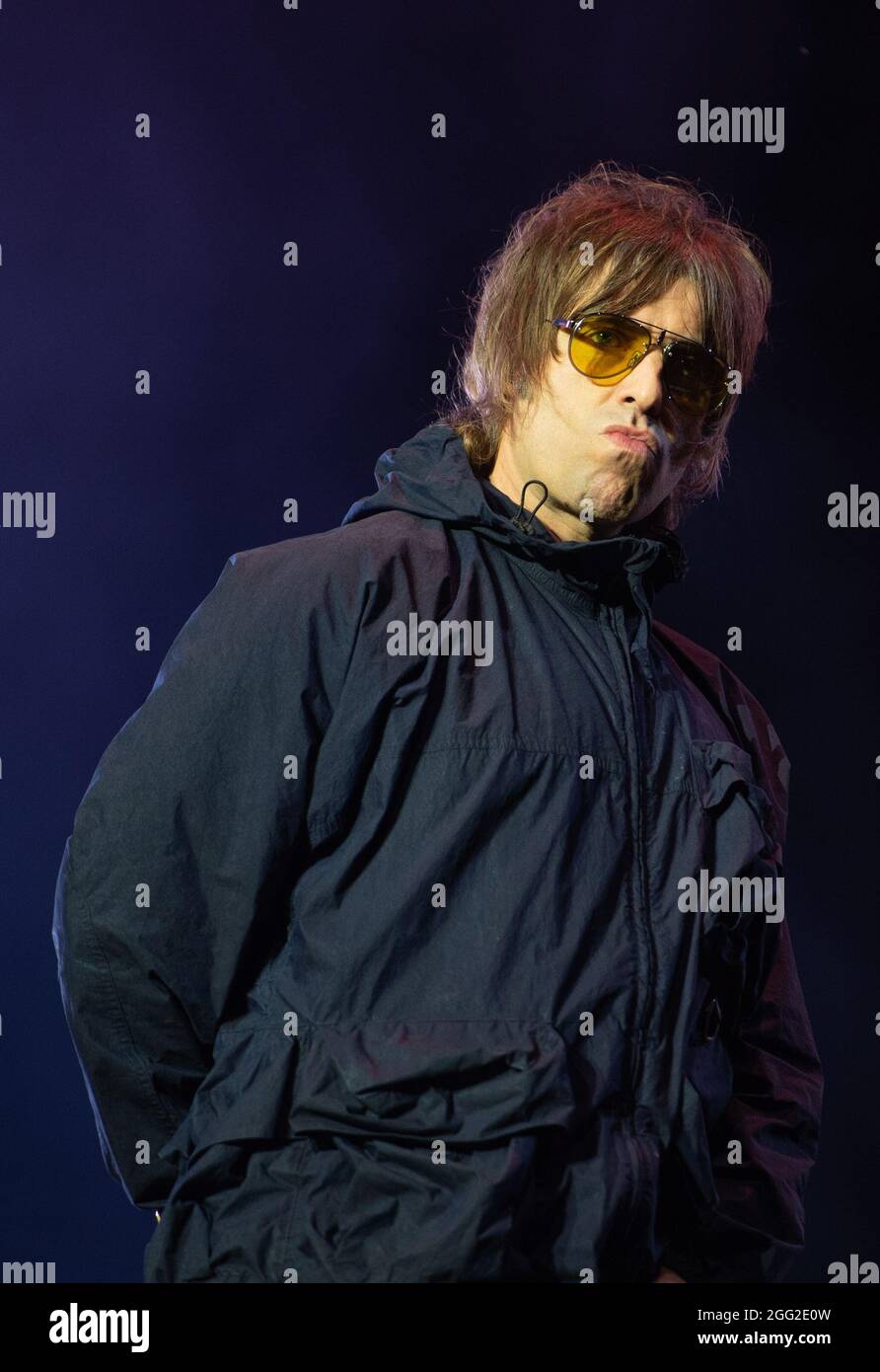 Leeds, Regno Unito, 27 agosto 2021. Foto Liam Gallagher al Leeds Festival. Credit Katja Ogrin/Alamy Foto Stock