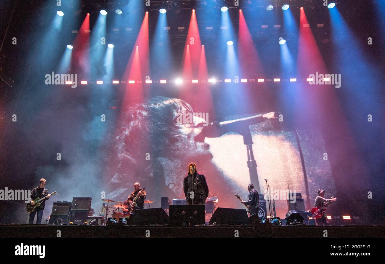 Leeds, Regno Unito, 27 agosto 2021. Foto Liam Gallagher al Leeds Festival. Credit Katja Ogrin/Alamy Foto Stock