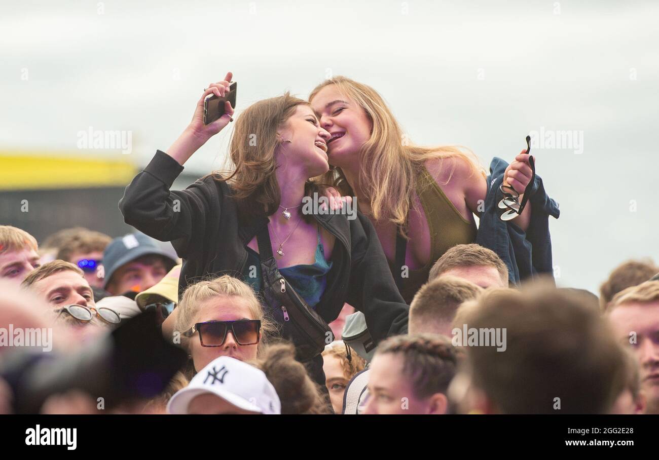 Leeds, Regno Unito, 27 agosto 2021. Foto dei festeggiamenti al Leeds Festival. Credit Katja Ogrin/Alamy Foto Stock