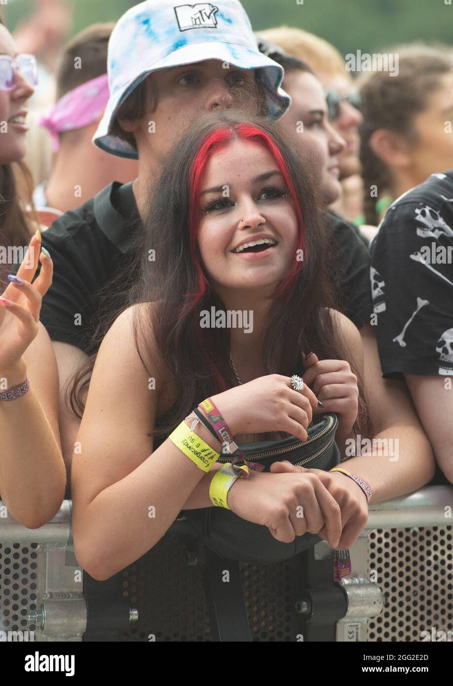 Leeds, Regno Unito, 27 agosto 2021. Foto dei festeggiamenti al Leeds Festival. Credit Katja Ogrin/Alamy Foto Stock