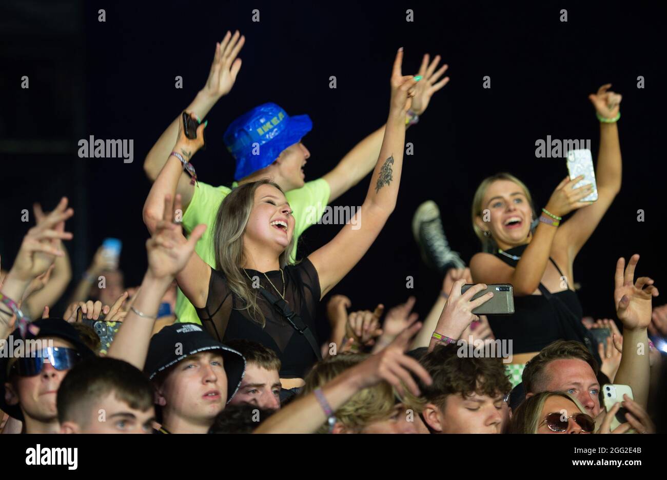 Leeds, Regno Unito, 27 agosto 2021. Foto dei festeggiamenti al Leeds Festival. Credit Katja Ogrin/Alamy Foto Stock