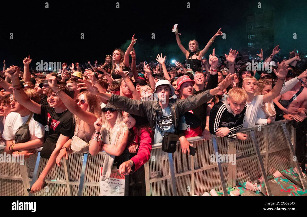 Leeds, Regno Unito, 27 agosto 2021. Foto dei festeggiamenti al Leeds Festival. Credit Katja Ogrin/Alamy Foto Stock