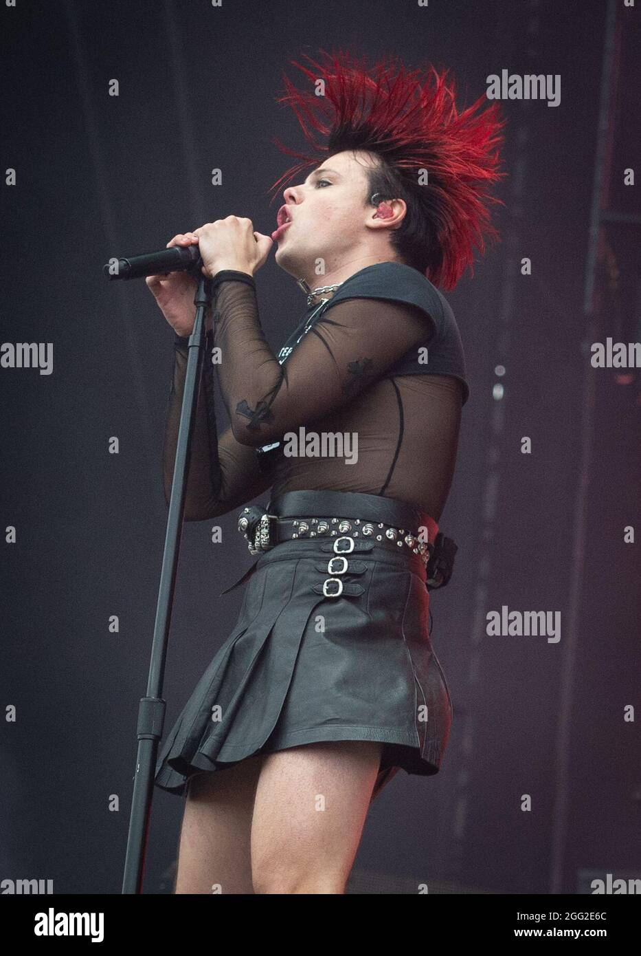 Leeds, Regno Unito, 27 agosto 2021. Yungblud al Leeds Festival. Credit Katja Ogrin/Alamy Foto Stock